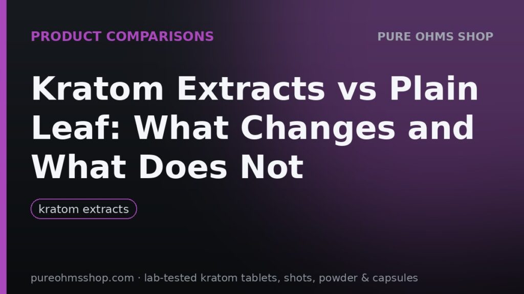 Kratom extracts versus plain leaf powder compared