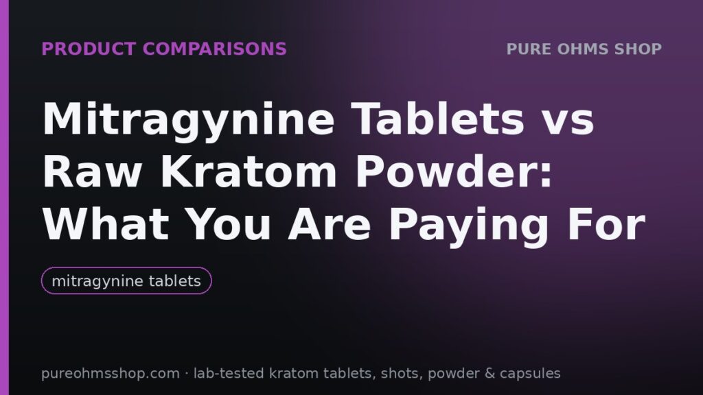 Mitragynine tablets versus raw kratom powder comparison